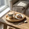 Handcrafted Oval Pine Wood Vanity Tray – Minimalist Decorative Serving & Organizer Tray with High-Gloss Finish