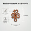 Handcrafted Wooden Wall Clock 20" | Modern Abstract CNC Cut Clock | Luxury Vertical Wall Decor | Ishal Wood Art