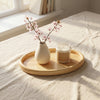 Handcrafted Oval Pine Wood Vanity Tray – Minimalist Decorative Serving & Organizer Tray with High-Gloss Finish