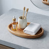 Handcrafted Oval Pine Wood Vanity Tray – Minimalist Decorative Serving & Organizer Tray with High-Gloss Finish