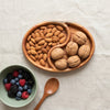 Handcrafted Wooden Divided Serving Tray | Natural Wood Snack Platter | Rustic Kitchen Organizer | Dry Fruit & Spice Serving Bowl | Gift for Home