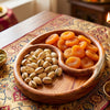 Handcrafted Wooden Divided Serving Tray | Natural Wood Snack Platter | Rustic Kitchen Organizer | Dry Fruit & Spice Serving Bowl | Gift for Home